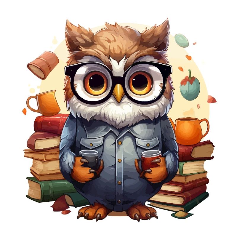 Die weise Bibliothekar-Eule