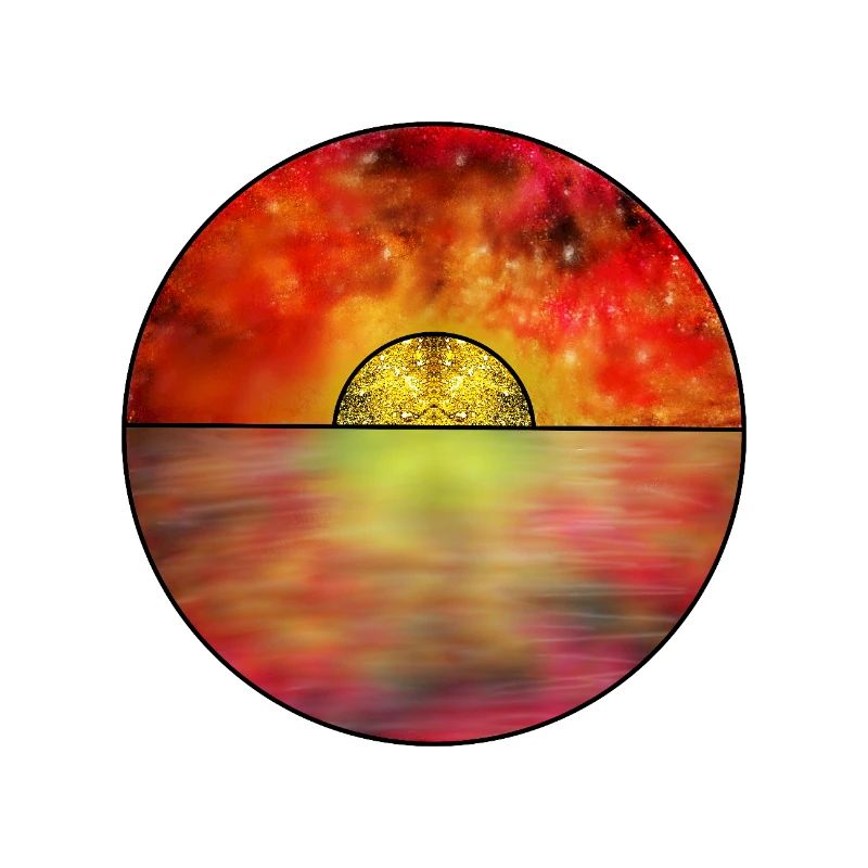 Kosmische Sonnenuntergangsszene