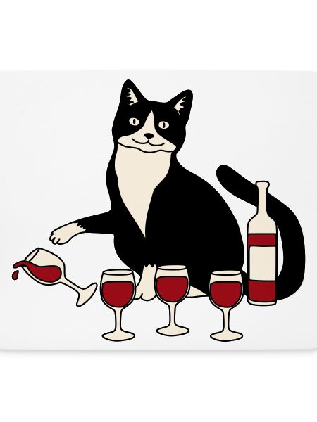 Cat wine glass