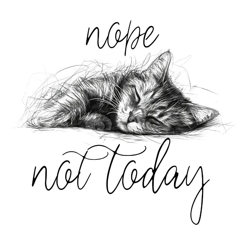 Sleeping kitten sketch style not today