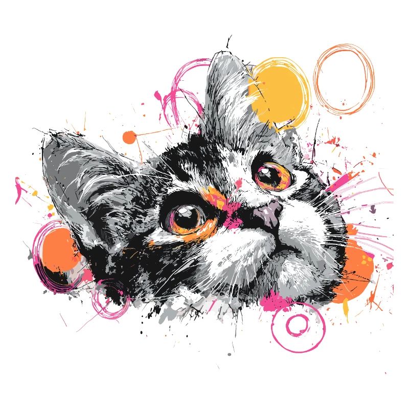 Katzenkopf Farbexplosion