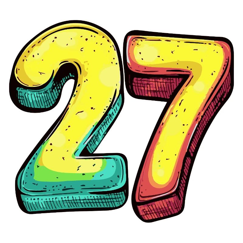 27 Zahl Bunt