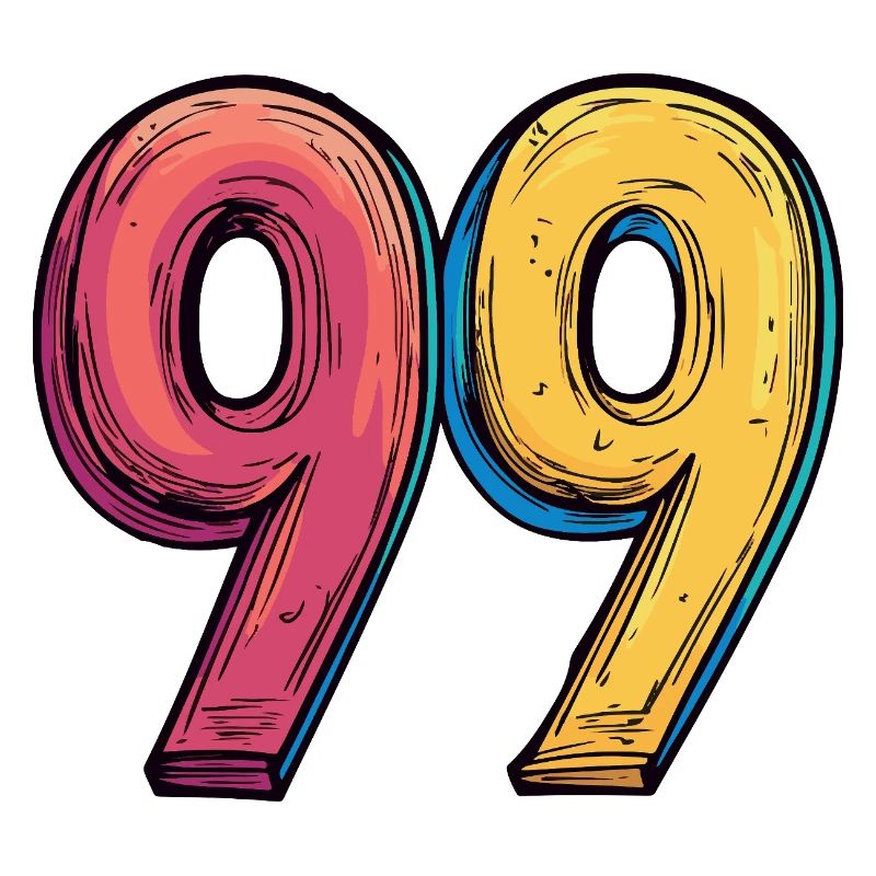 99 Zahl Bunt
