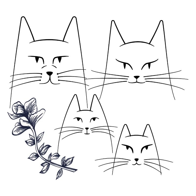 Katzen mit Blumenranke