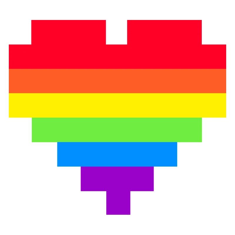 Pixel Herz Regenbogenfahne