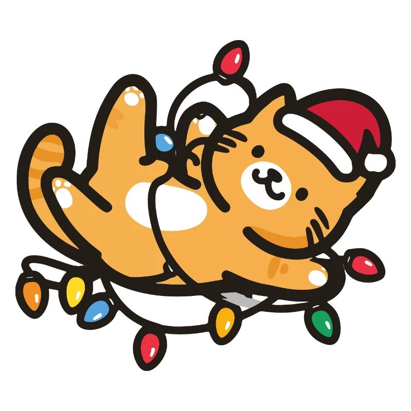 Kawaii Katze Lichterkette Weihnachten