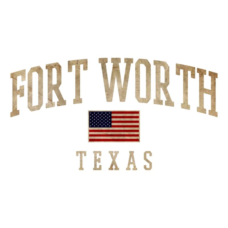Fort Worth Texas Rustic Flags