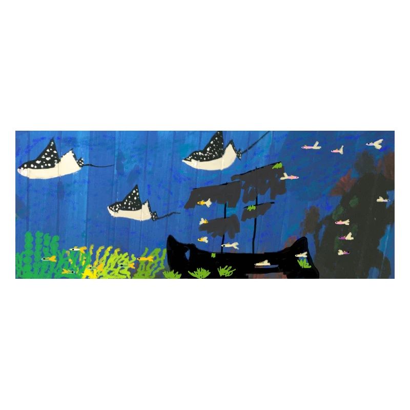 rochen , schiff, fische