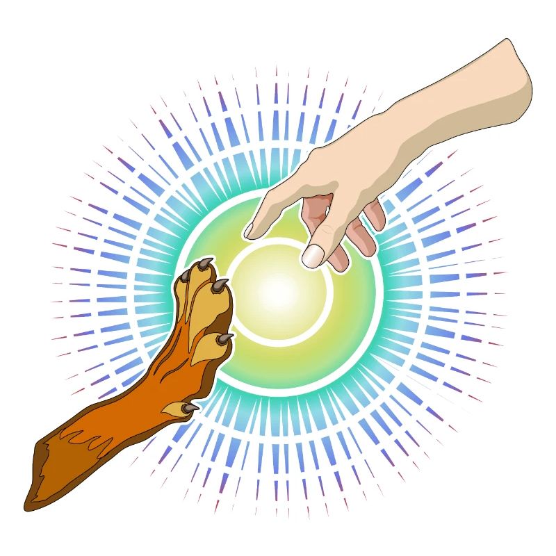 Hundepfote Menschenhand