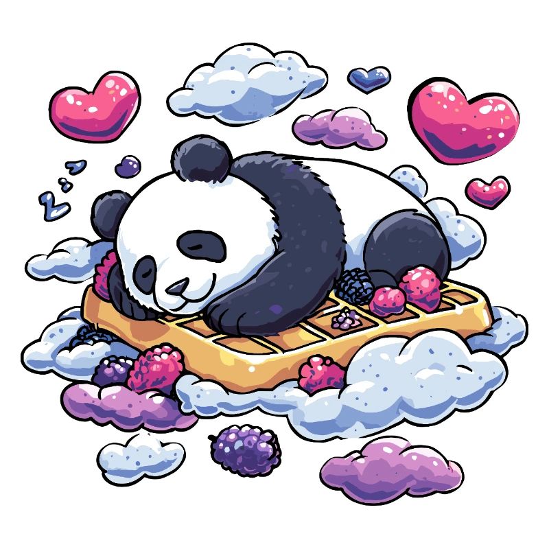 Panda Traum auf Waffelwolken