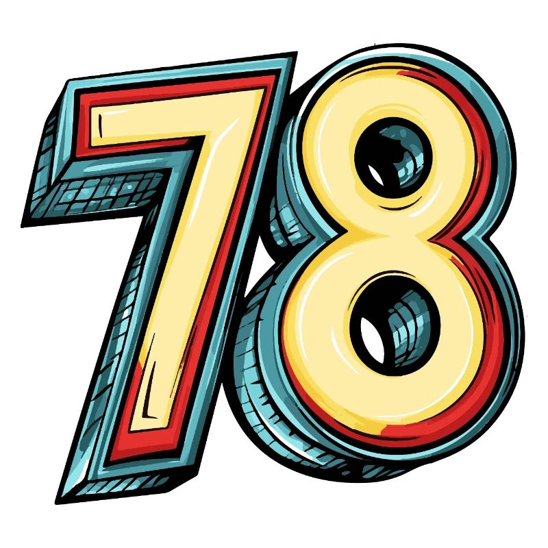 78 Zahl Bunt