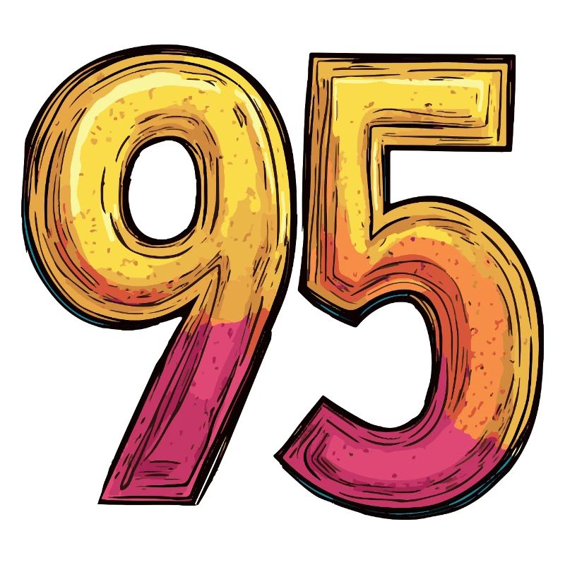 95 Zahl Bunt