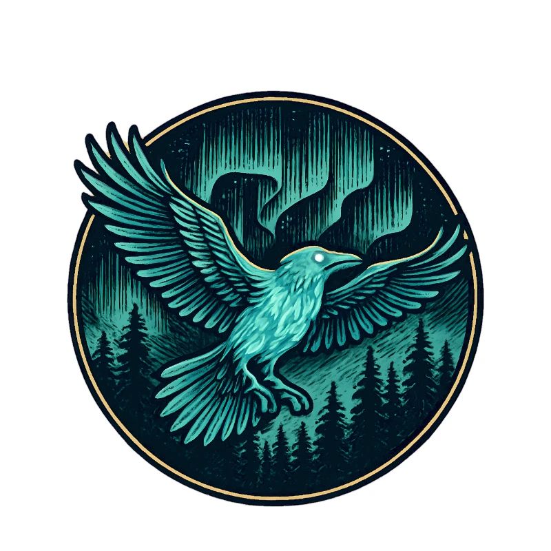 Rabe im Nachtwald-Emblem