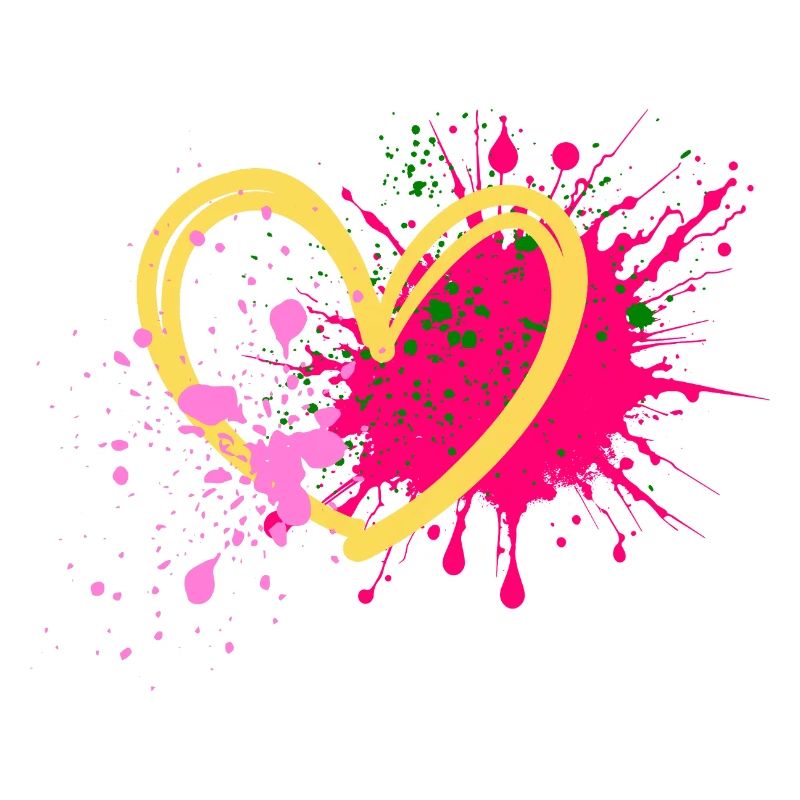 Farbherz Splatterkunst