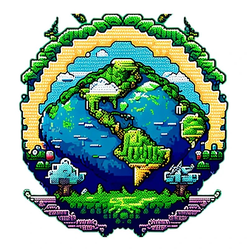 Globus in Pixelkunst