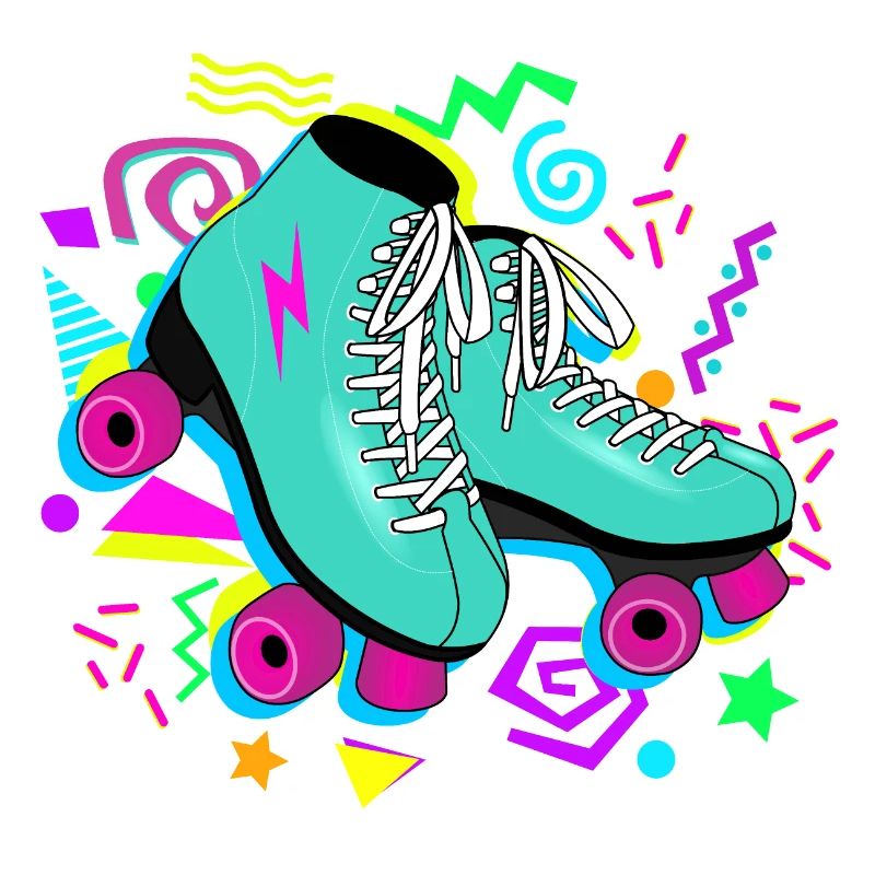 Rollschuhe retro neon