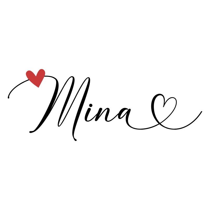 Mina Surname First name Calligraphy Heart