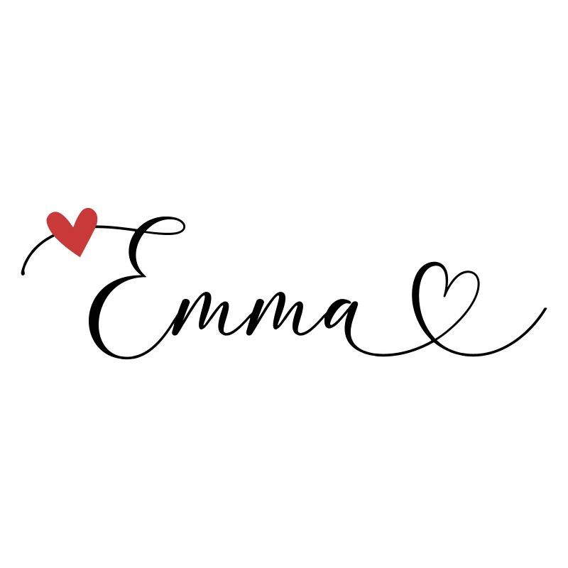 Emma Last name First name Calligraphy heart
