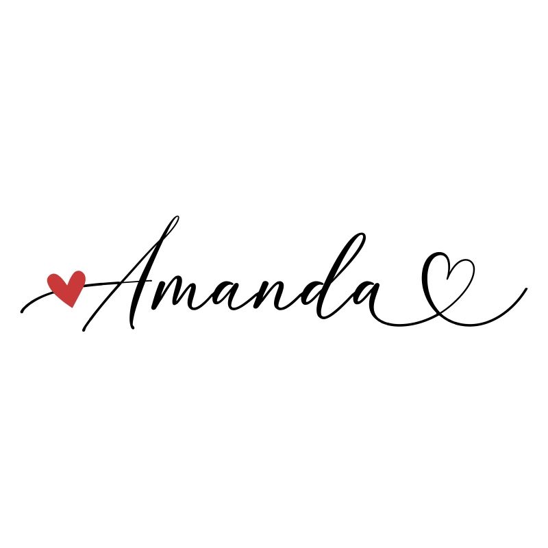Amanda Last name First name Calligraphy heart