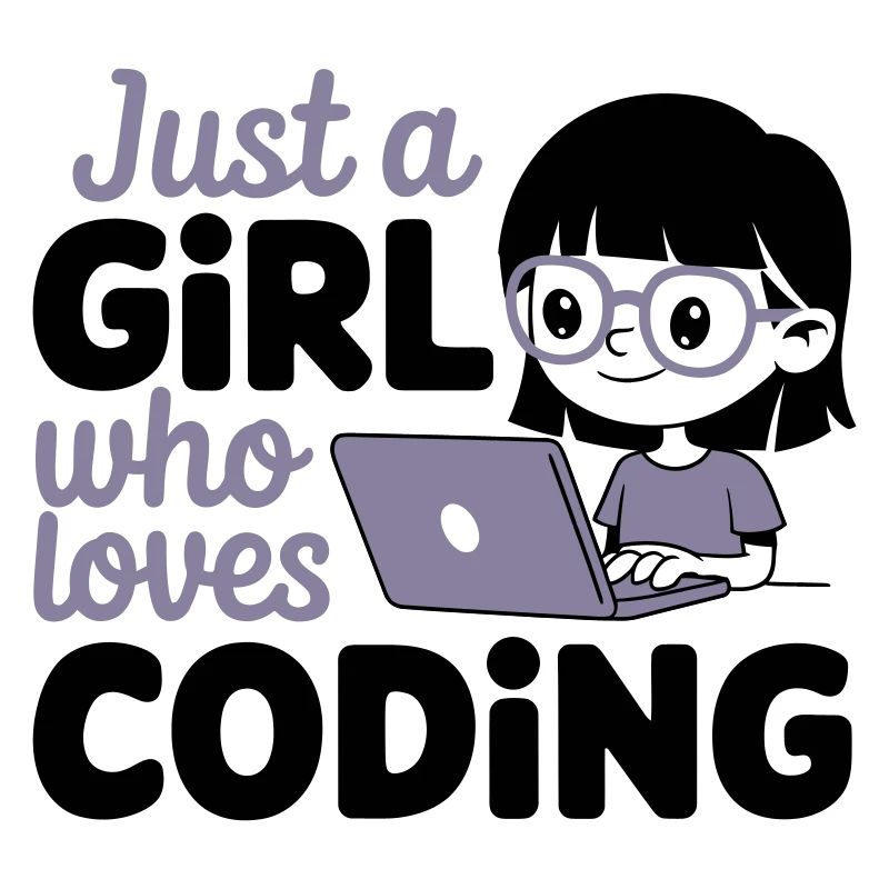 Nur ein Mädchen, das das Programmieren liebt