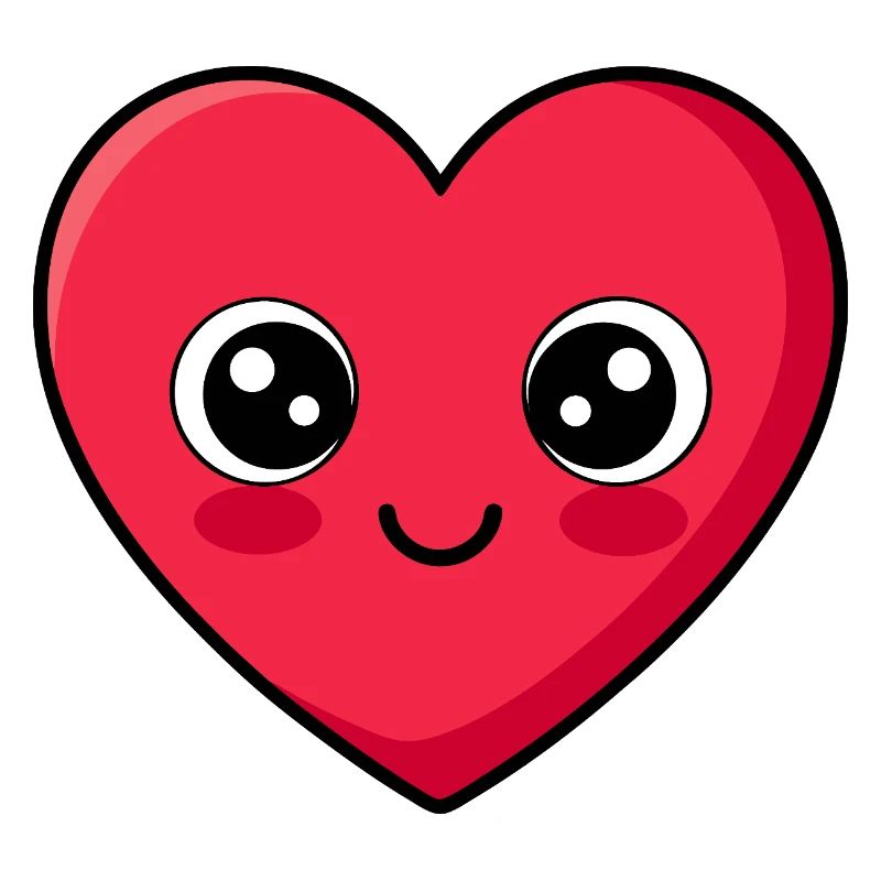 Kawaii Herz Emoticon Design