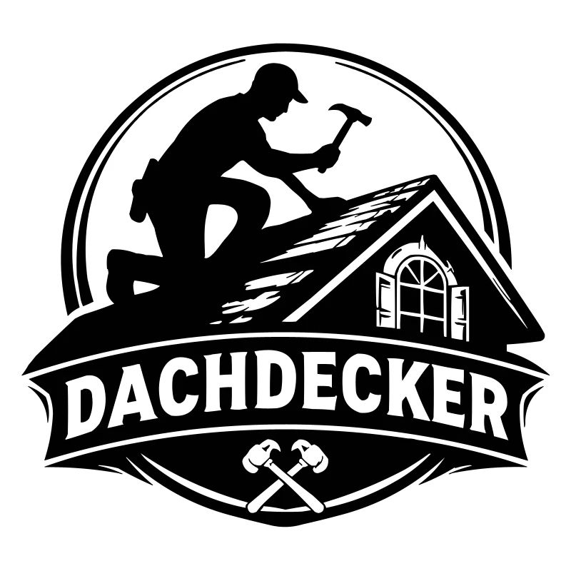 Dachdecker Silhouette auf Dach