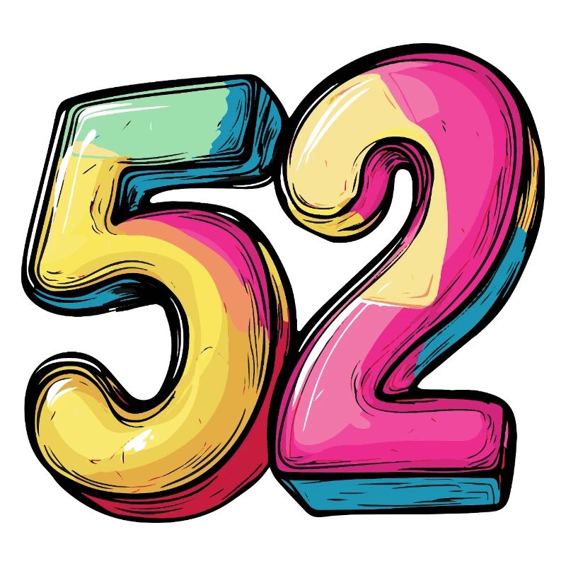 52 Zahl Bunt