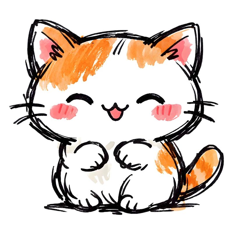 Kätzchen Aquarell Kuschelkatze