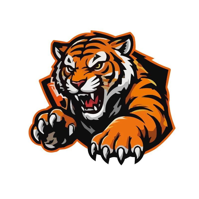 Wilder Tiger im Cartoon-Stil