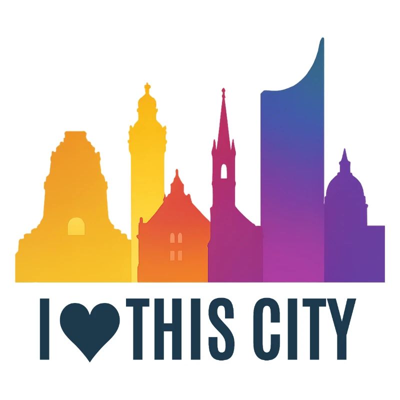 Herzstadt Skyline Gradient