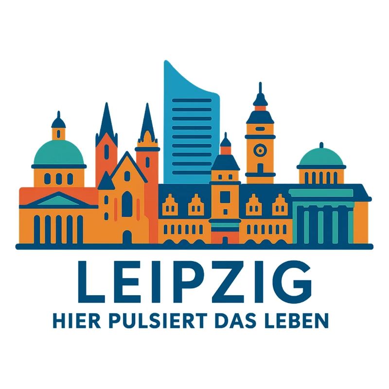 Leipzig Skyline Pulsating Silhouette