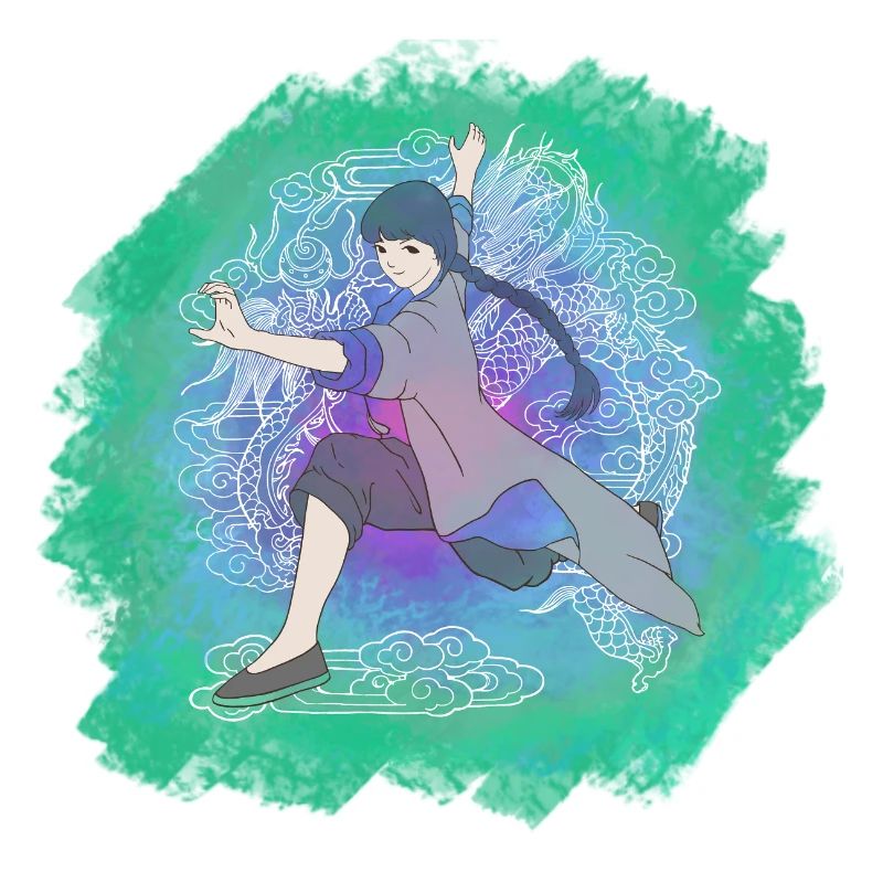 dragen Kungfu Mädchen