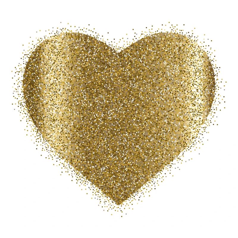 Goldenes Glitzerherz – Glamourprint