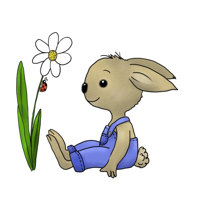 Hase und Marienkaefer