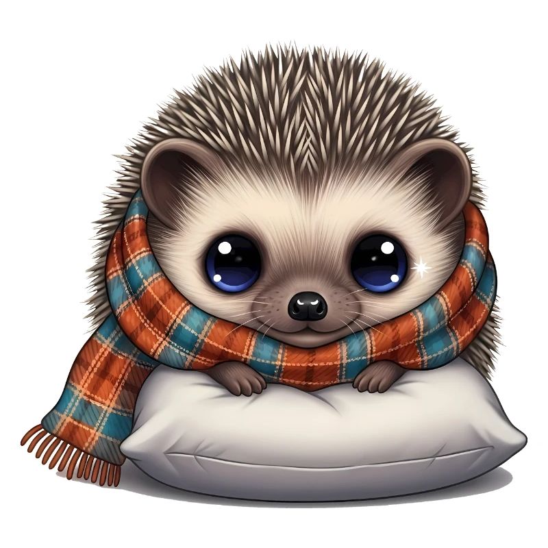 Kuscheliger Igel mit Schal