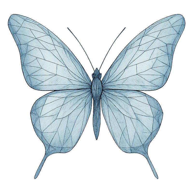 Blauer Geometrischer Schmetterling
