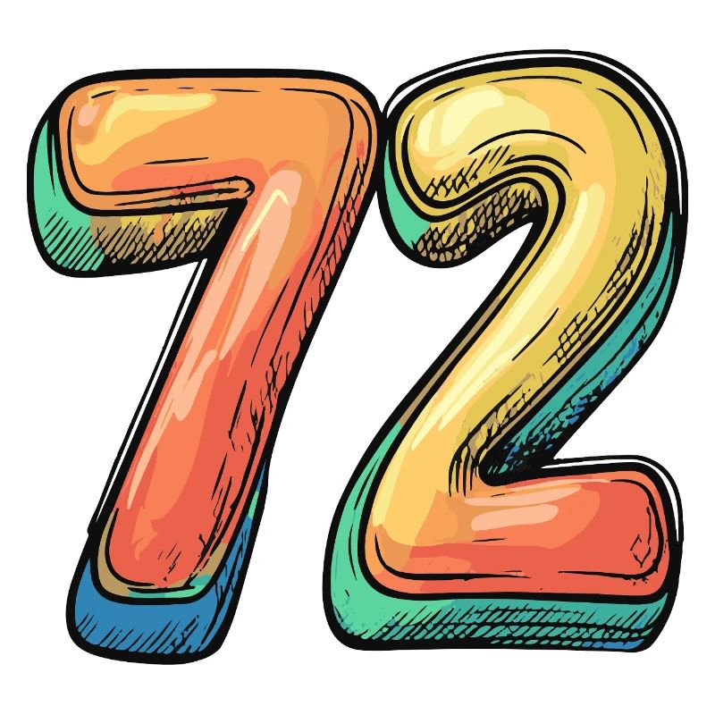 72 Zahl Bunt