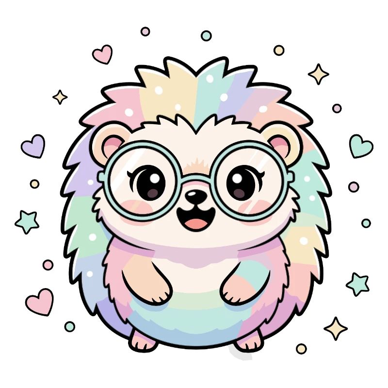 Pastell-Igel mit Brille