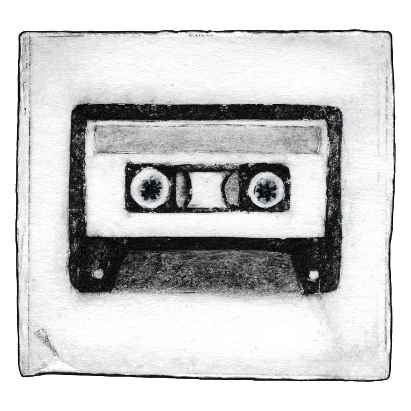 Cassette - hand carved artwork