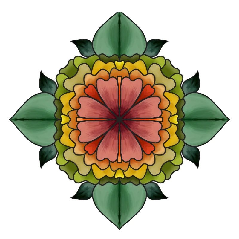 Mandala gezeichnet