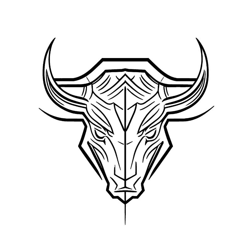 Schwarzer Bullenschädel