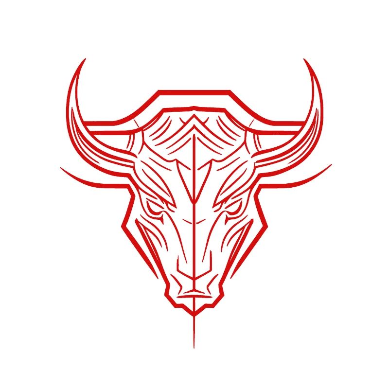 Roter Bullenschädel