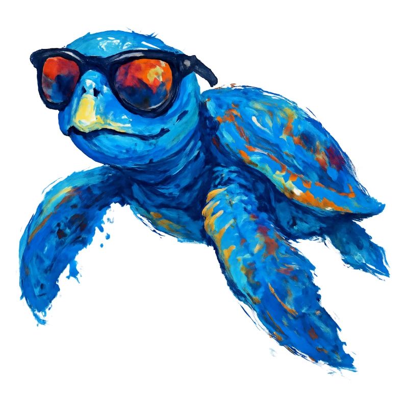 Bunter Surfer-Schildkröte mit Sonnenbrille