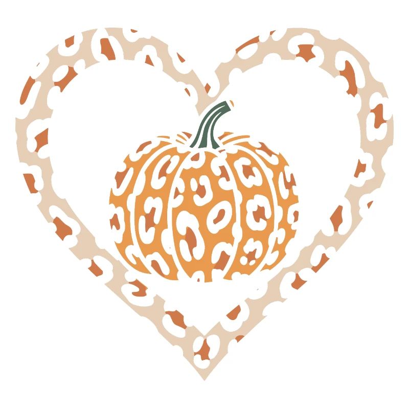 Conception de cœur de citrouille à imprimé léopard