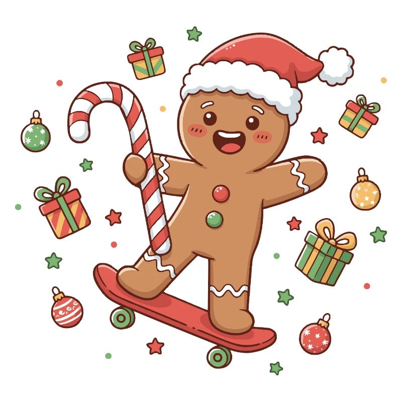 Weihnachten Skateboard Karikatur