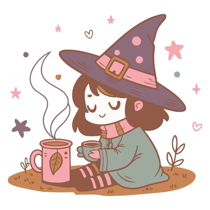 Pastell-Tee-Hexe