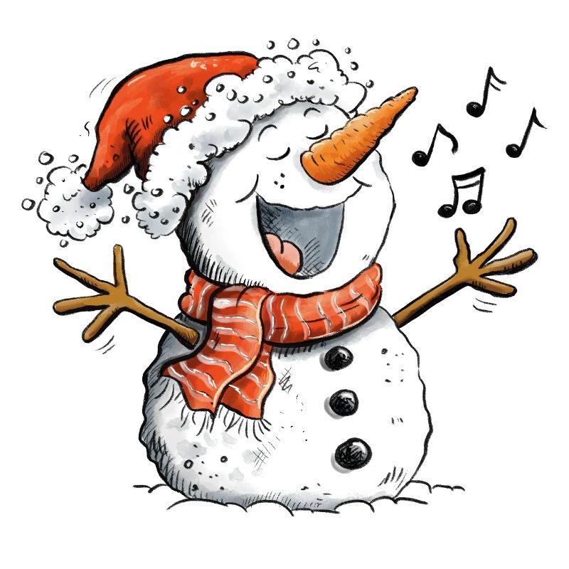 Singender Schneemann Weihnachtsmotiv Weihnachten