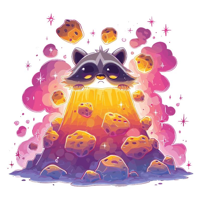 Waschbär Vulkanlava