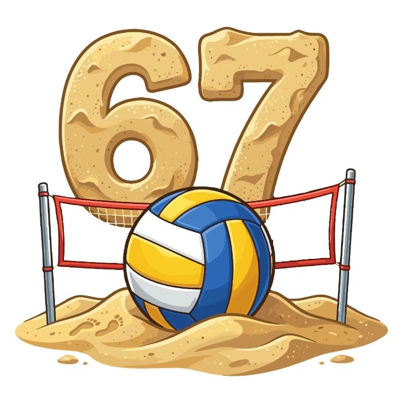 67 Dessin animé de volley de plage