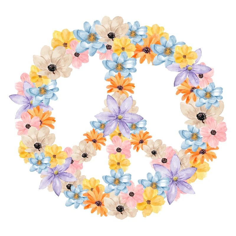 Blumen Peacezeichen Kreis